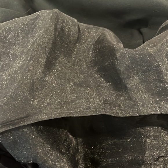 Victor Costa Vintage Black Off the Shoulder, V Back with Bow at Waist - Picture 12 of 17